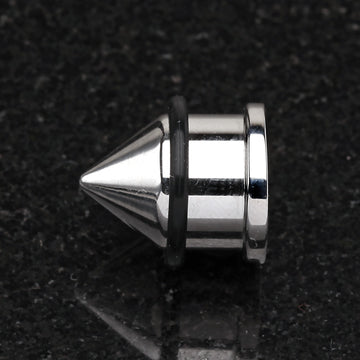 A Pair of Spike Nail Steel Single Flared Ear Gauge Plug